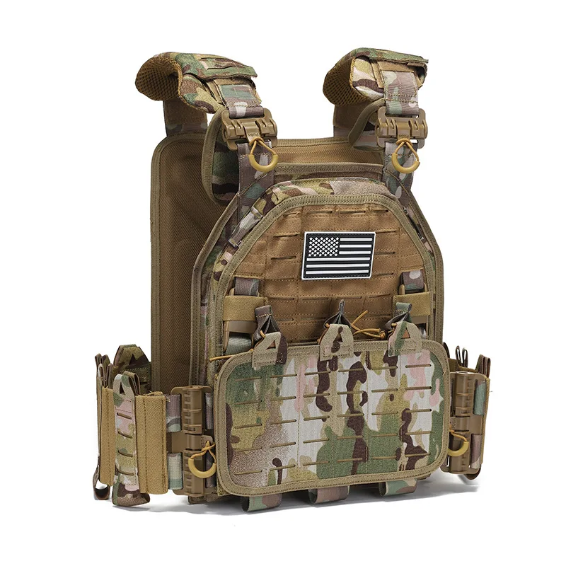 Outdoor Sports Camouflage Detachable Tactical Vest Backpack Large Capacity Multi-functional Waterproof Breathable Unisex
