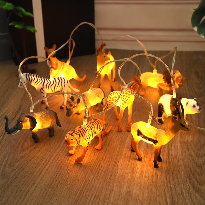 

1.5M 10LED Safari Animal String Light Kids Jungle Dinosaur Birthday Party Decoration Christmas Fairy Light Garland New Year Gift