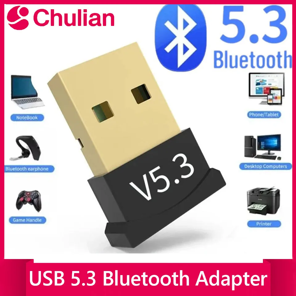 Adaptador Bluetooth USB 5.3 para computadora de escritorio, adaptador Bluetooth sin controladores, no compatible con todos los dispositivos del sistema iOS
