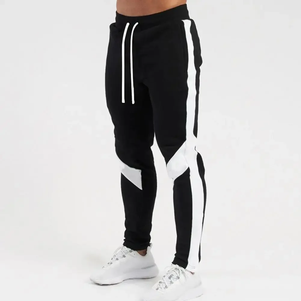 New Men's Autumn and Winter Casual Color Matching Trousers Korean Style Clothes Fashionable Sports and Fitness Pants Hiking Gym