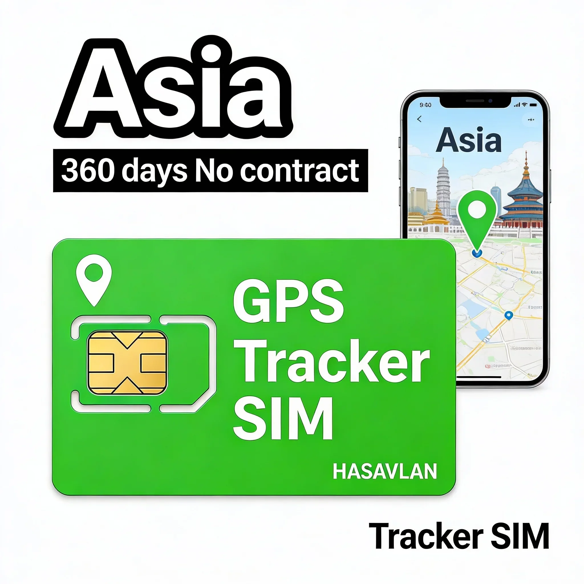 Asia 4G IoT SIM Card for GPS Tracker – 360MB/360 Days, No Contract, Public Network Roaming