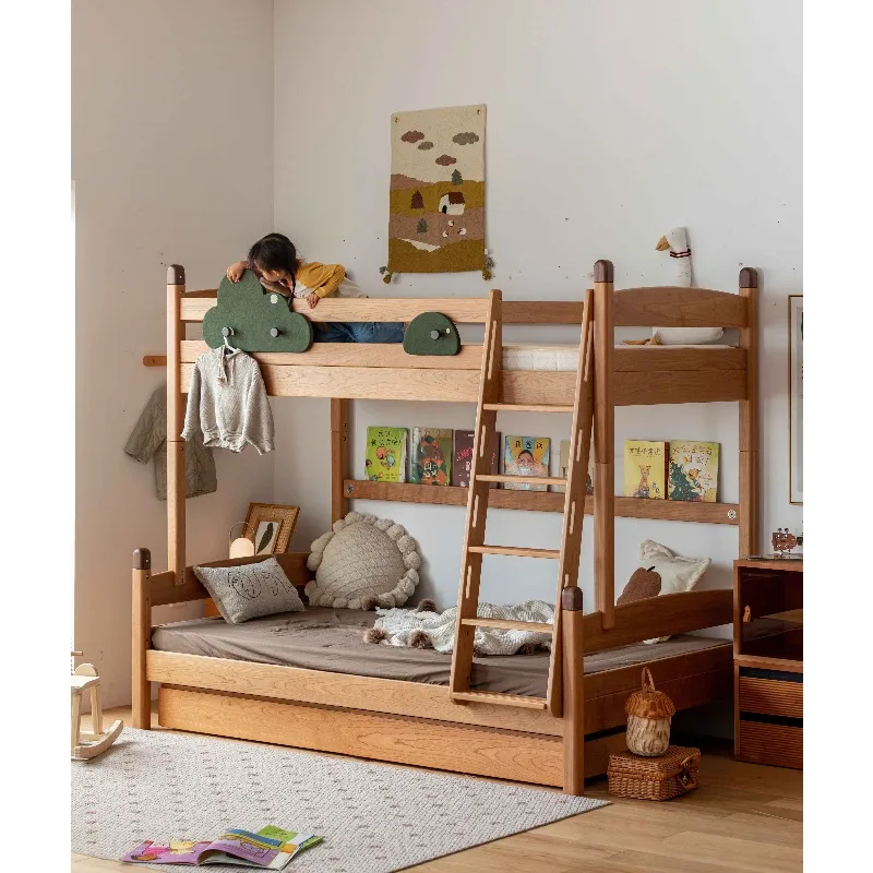 

Высококачественная минималистичная деревянная детская кровать-чердак для спальни, безопасная, разборная, с выдвижным ящиком, удобная для гостиной
