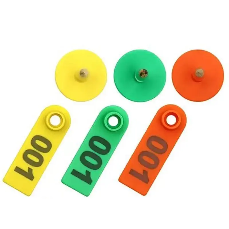 ABKS-For Livestock Tagging Supplies- Sheep Ear Tags 001-100, Numbered Tags, No Pliers Required Green