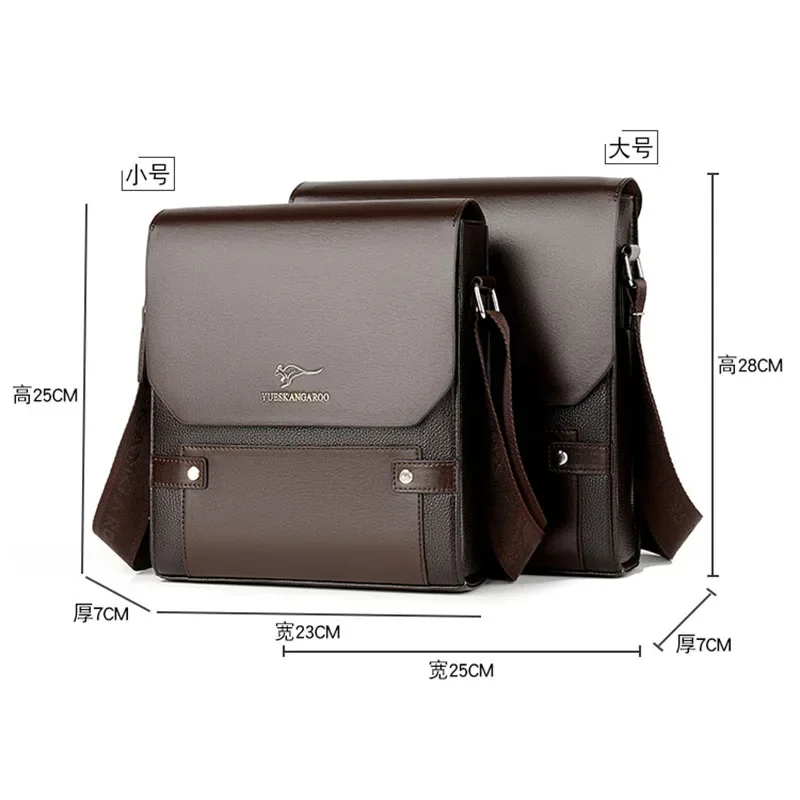 Imagem -06 - Bolsa Mensageiro de Couro pu Masculina Bolsa Tiracolo Masculina Bolsa de Negócios Casual Luxo Vintage Marido Moda Nova