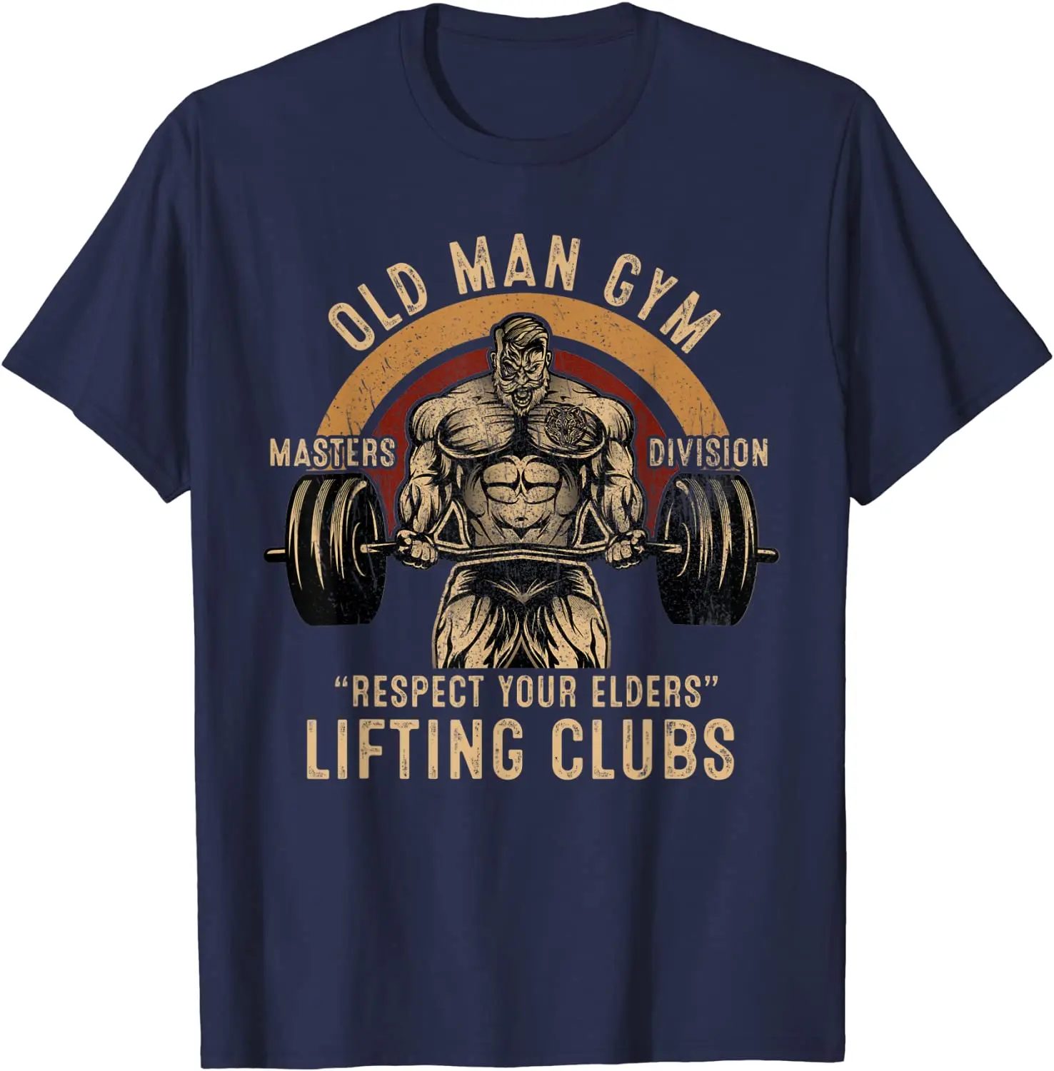 Old Man Gym Respect Your Elders Lifting Clubs Weightlifting Summer Cotton O-neck T-Shirt