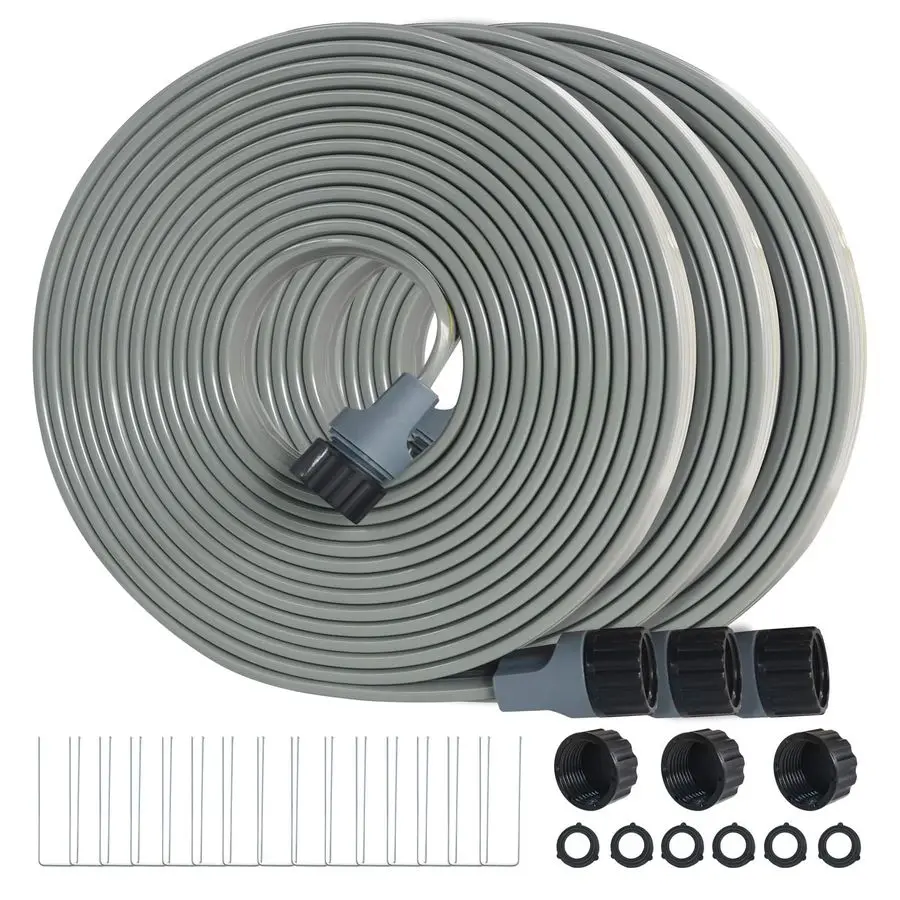 

Sprinkler Soaker Hose 50ft 3Pack Yard Sprinkler Hose 150 ft for Lawn Water Saving with Stakes, Drip Irrigation Hoses Garden Wate