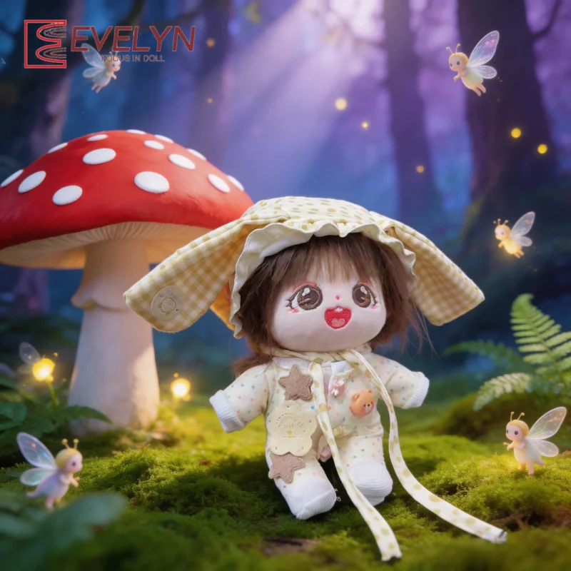 

Evelyn 20cm Plush Doll Gingham Polka Dot Sleepwear Set