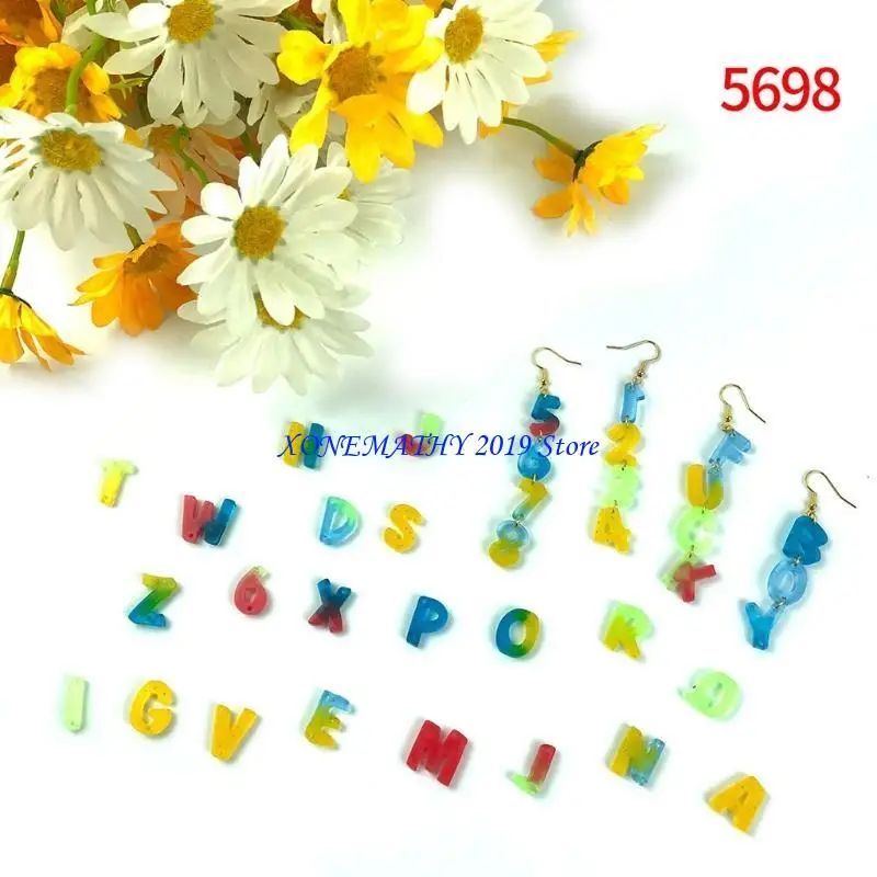 

F42F DIY Earrings Keychain Silicone Mold DIY Art Crafts Letter Number Mould