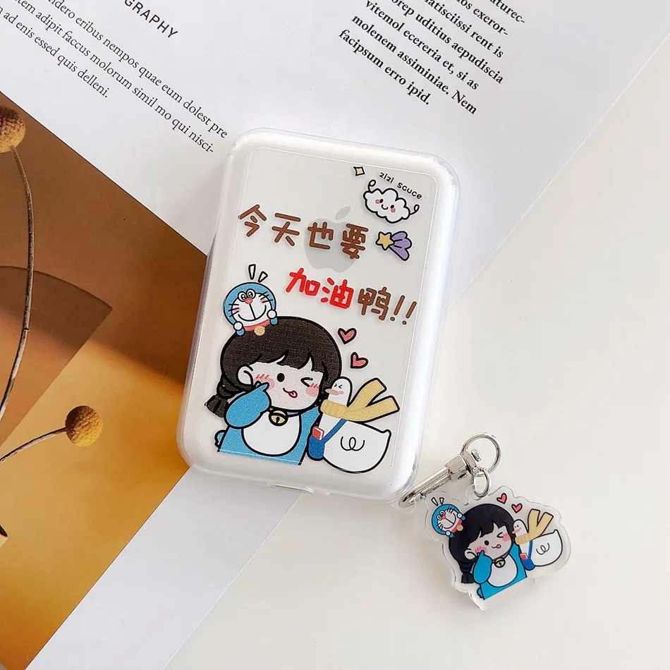 Cartoon TPU Cover For iPhone 12 13 Pro Max Magsafe Magnetic cute For Magsafe Wireless Charger Battery Pack soft Protective Case