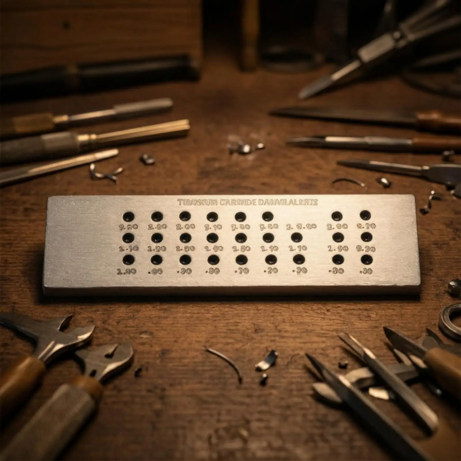 Tungsten Carbide Wire Draw Plate Jewelry Making Tool for Metal Wire Shaping with Engraved Markings for Precision Work