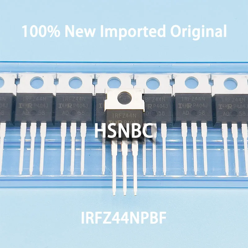 10Pcs/Lot IRFZ44NPBF IRFZ44N FZ44N TO-220 55V 49A MOSFET N-Channel Field-effect Transistor 100% New Imported Original