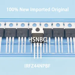 10Pcs/Lot IRFZ44NPBF IRFZ44N FZ44N TO-220 55V 49A MOSFET N-Channel Field-effect Transistor 100% New Imported Original