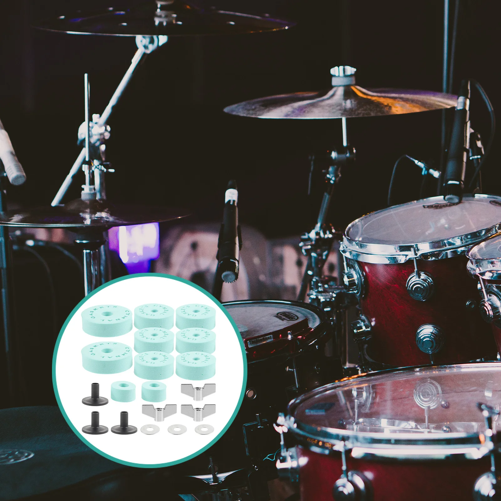 

1 Set Drum Set Eva Cotton Pads Cymbal Accessories Non-Slip Clutch Tube Replacement Parts Hi Hat Cymbals Protection Performance