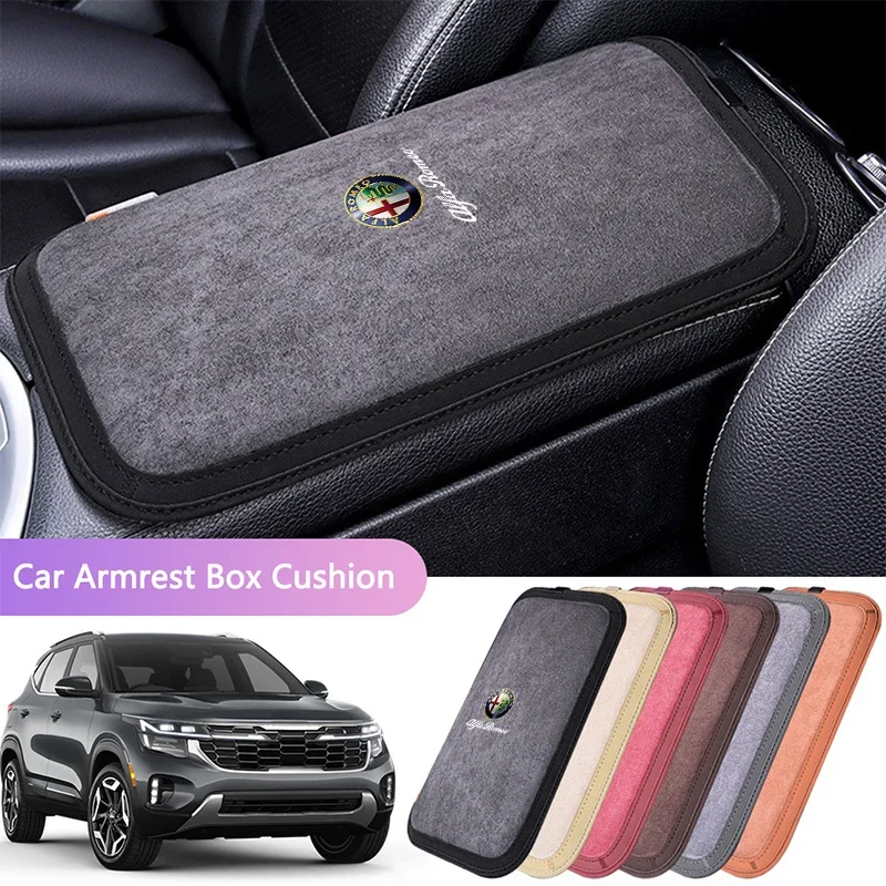 Hub Caps Car Central Armrest Cushion Box Protection Pad Non-slip For Alfa Romeo Giulia Stelvio Giulietta 156 159 147 Mito Tonal