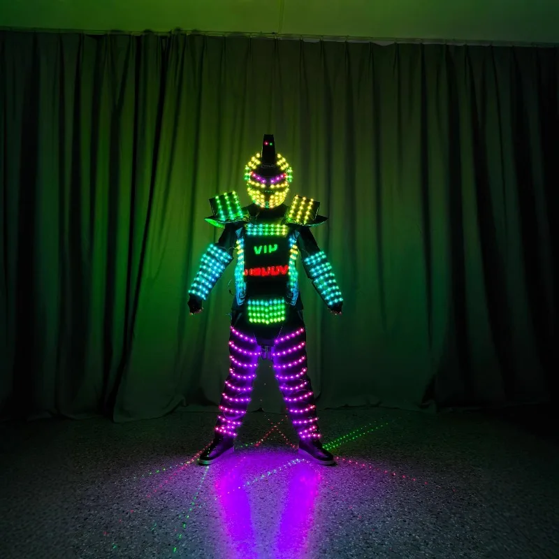 Performance clothes bar KTV cool dance performance props clothes remote control color-changing armor clothes