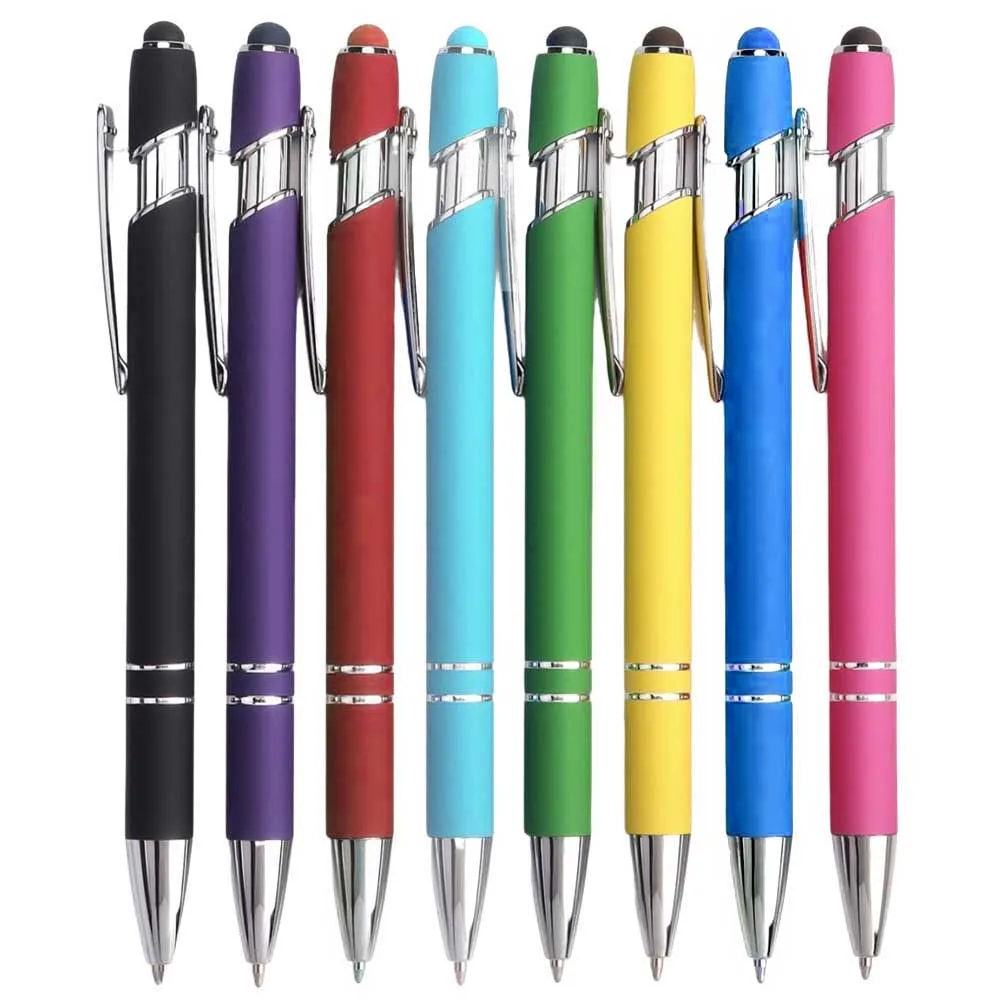 

5-8Pieces Ballpoint Pens 2-in-1 Stylus Retractable Metal Stylus Pen for Touch Screens with Stylus tip, 1.0 mm Black Ink