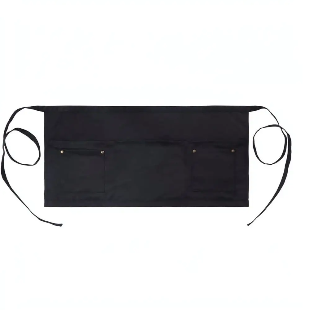Modern Simple Short Waist Apron Unisex Polyester Chef Server Apron For Restaurant Cafe Kitchen Cleaning Uniform