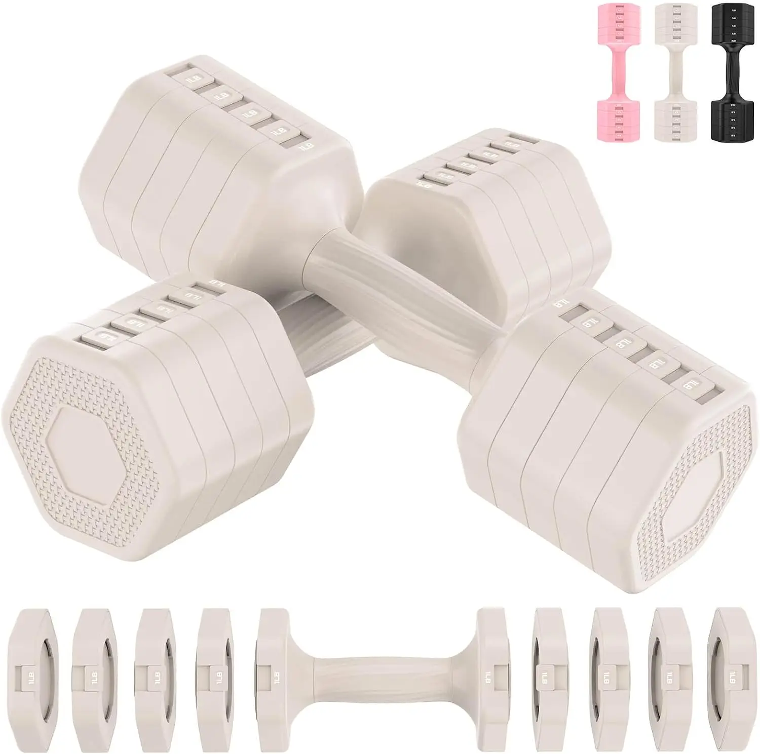 Quick Lock Adjustable Dumbbells Set, 16LB 20LB Weight Dumbbells