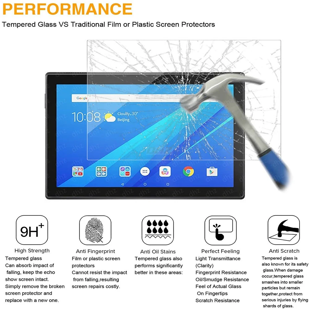 2Pcs Tempered Glass Tablet Screen Protector for Lenovo TAB M7 TB-7305F/TB-7305X 7 Inch 2.5D Full Cover Protective Film