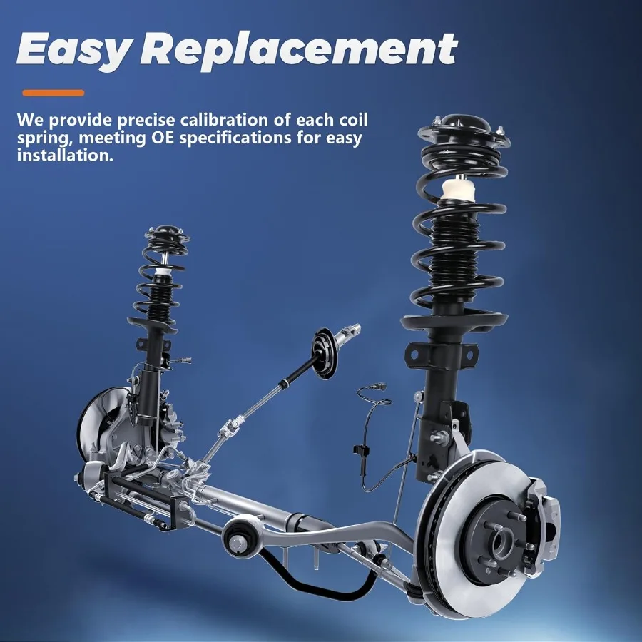 Vordere und hintere Federbein-Stoßdämpferbaugruppe mit Schraubenfeder für verbesserten Fahrkomfort und Fahrzeugstabilität, kompatibel mit 2010–2017