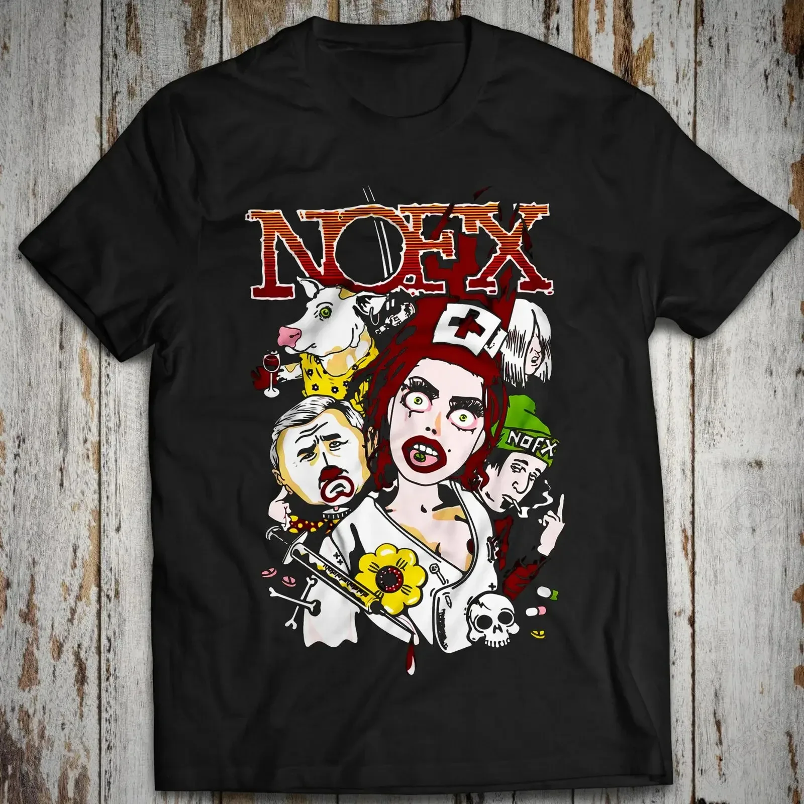 Summer Cotton Tee NOFX Rock Band Graphic T-shirt Oversized Y2k Unisex Men Women High Quality Short Sleeve Tops Fashion Clothing