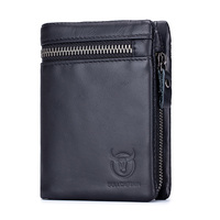 NORDEEP 2023 Fashion Men Genuine Leather Wallet RFID multi -Function 3 Live Page Multi -Card Position Zipper Wallets Coin Purse