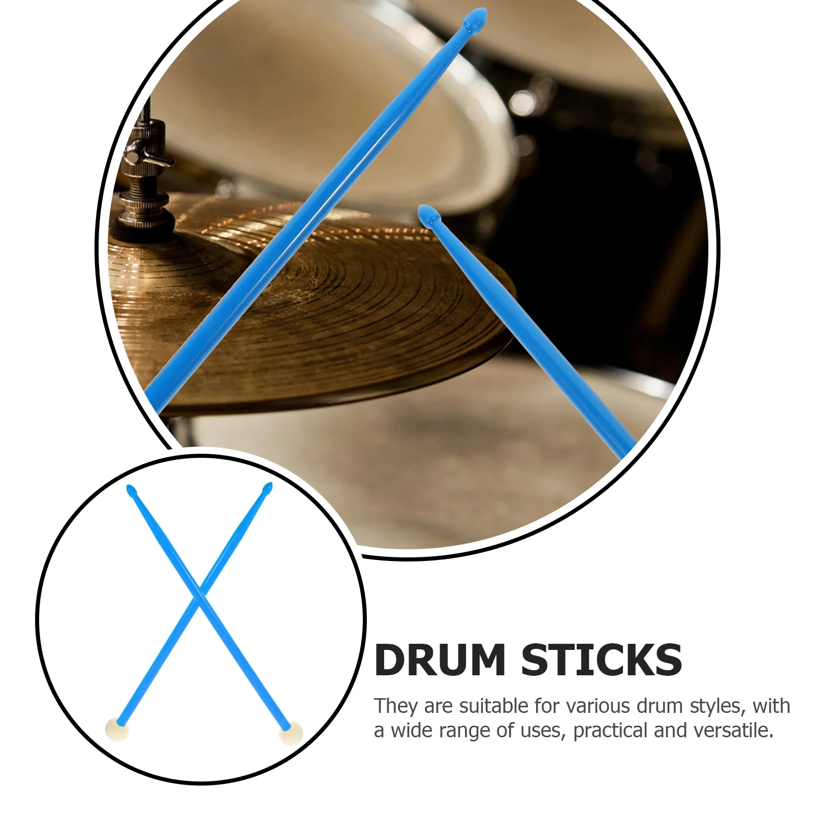 

Versatile Double-End Drumsticks High Class Materials Smooth for Beginners Drum Accessories