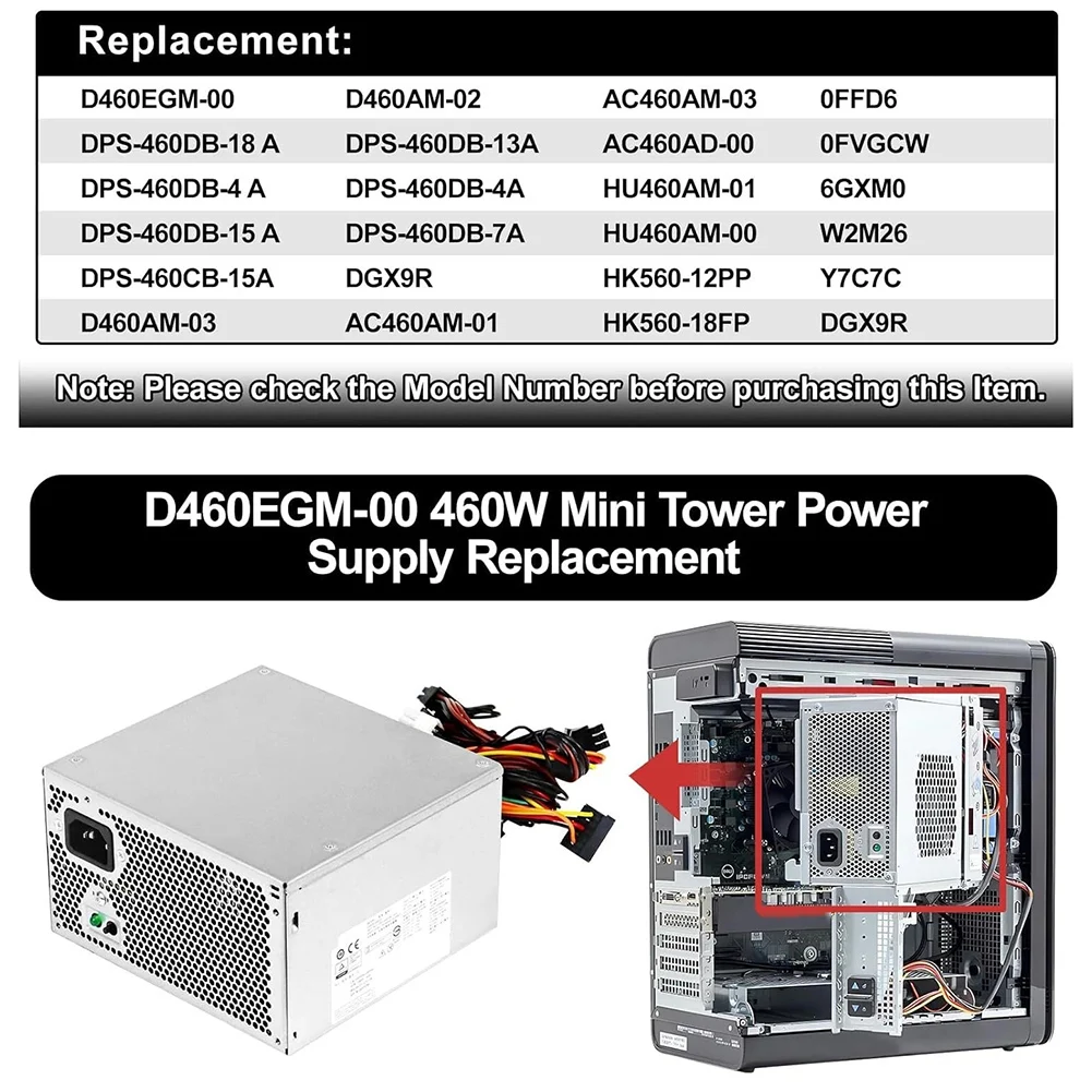 

Блок питания HU460AM-01 (D460EGM-00) с защитой от перенапряжения и перегрузки по току, вход AC 100-240В