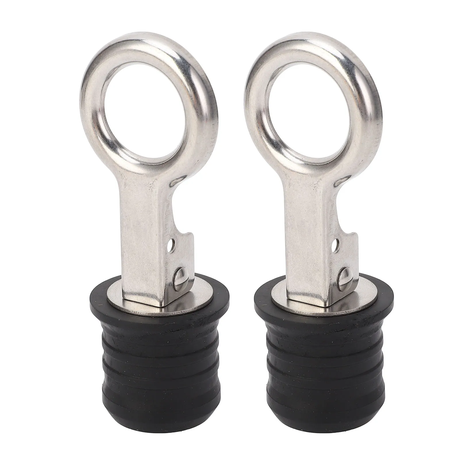 Boat Drain Plug 2PCS 1‑1/4Inch Stainless Steel Rubber for Ship Yacht Snap Handle Twist Drain OEM Replacement Marine Accessory