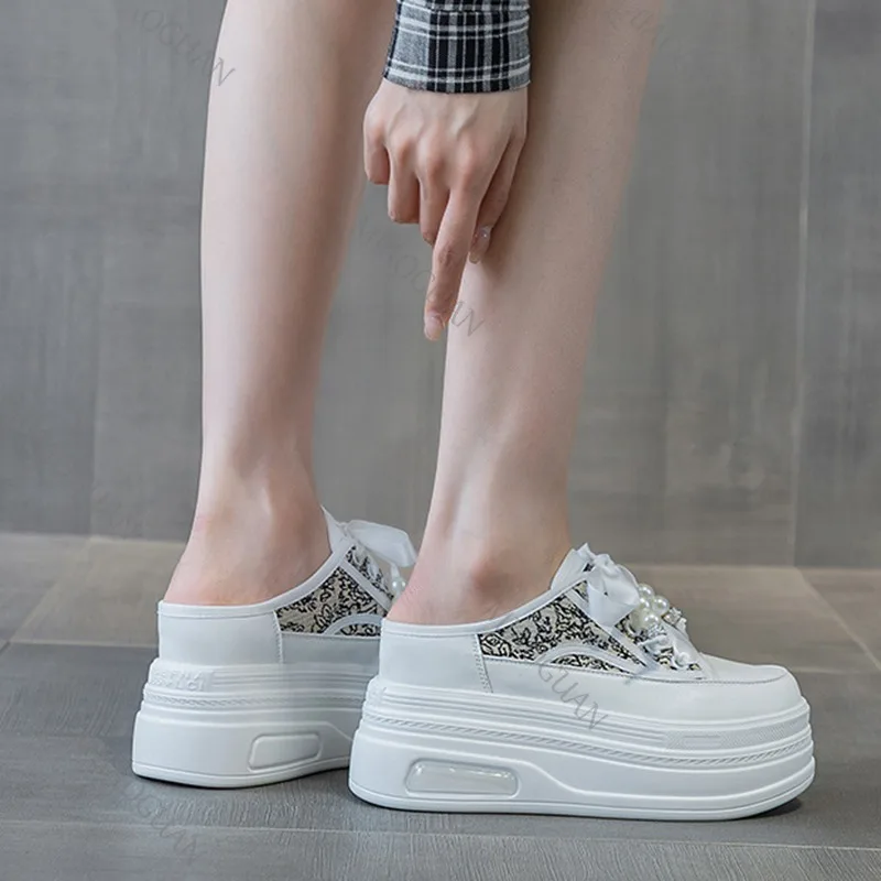 Primavera Verano Nueva Moda Zapatillas De Deporte Baotou Medias Zapatillas Ropa Exterior Fondo Grueso Ocio Con Cordones Zapatos De Tenis_voghion.com