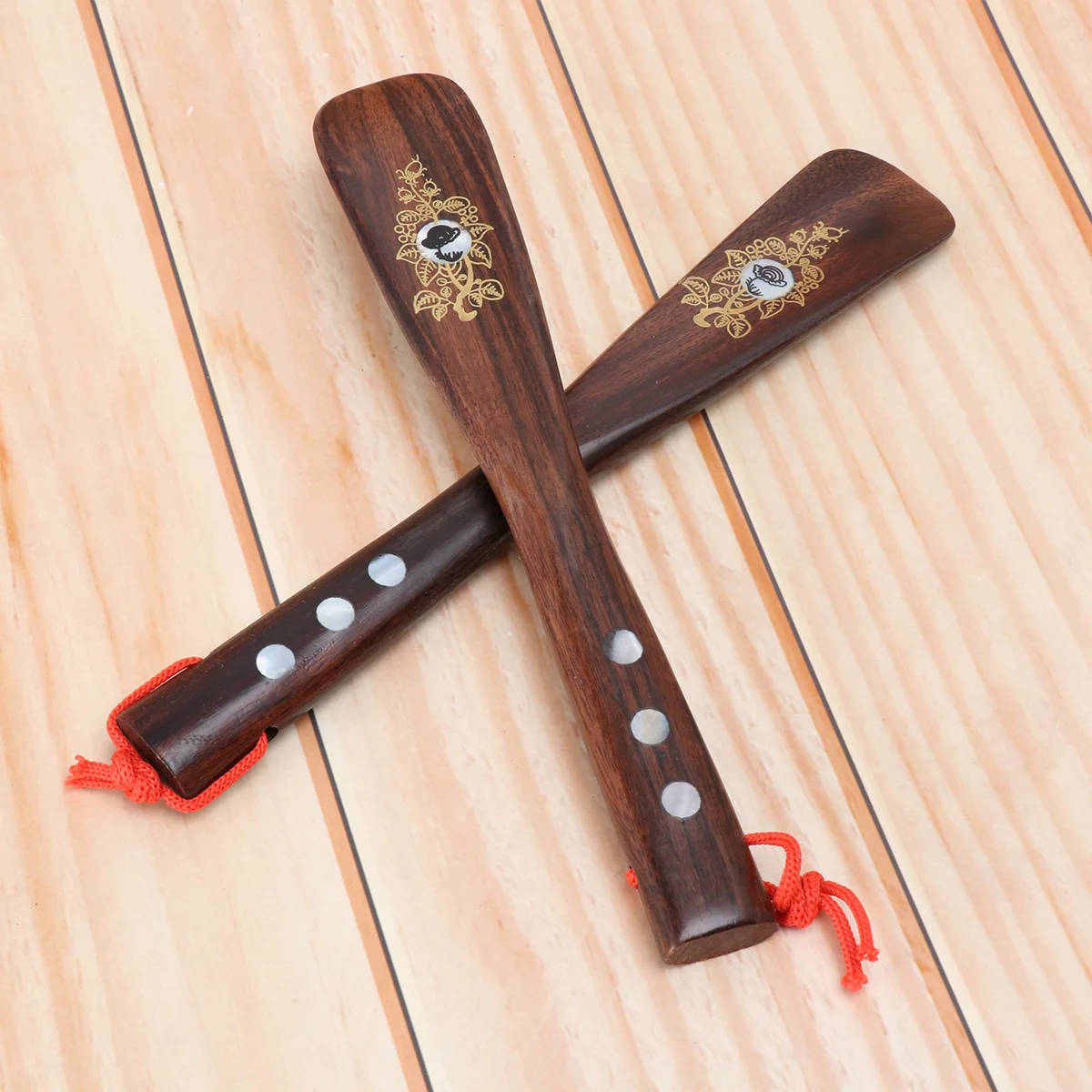 

2pcs 22Cm Wooden Shoe Horn Durable Long Shoehorn For Elderly Back Knee Pain Relief Lightweight Shoe Lifter Tool Home Office