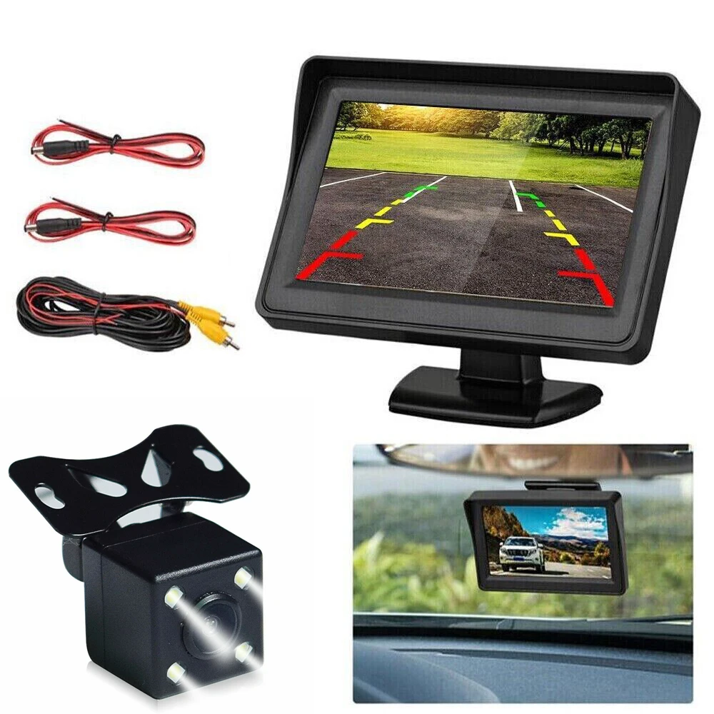 

Bileeko IR 4.3inch Backup Camera + Monitor HD Car Rearview Reverse Night Vision Parking Kit