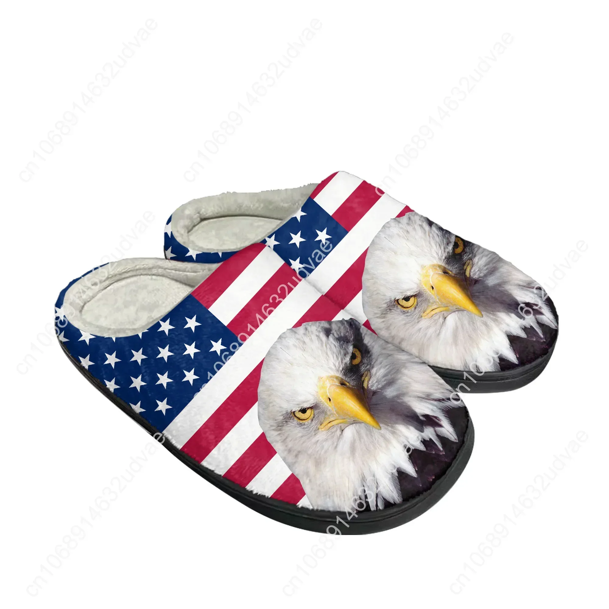 American Flag USA Blue Red White Star Art Home Cotton Mens Womens Slippers Sandals Plush Casual Keep Warm Shoes Custom Slipper 4