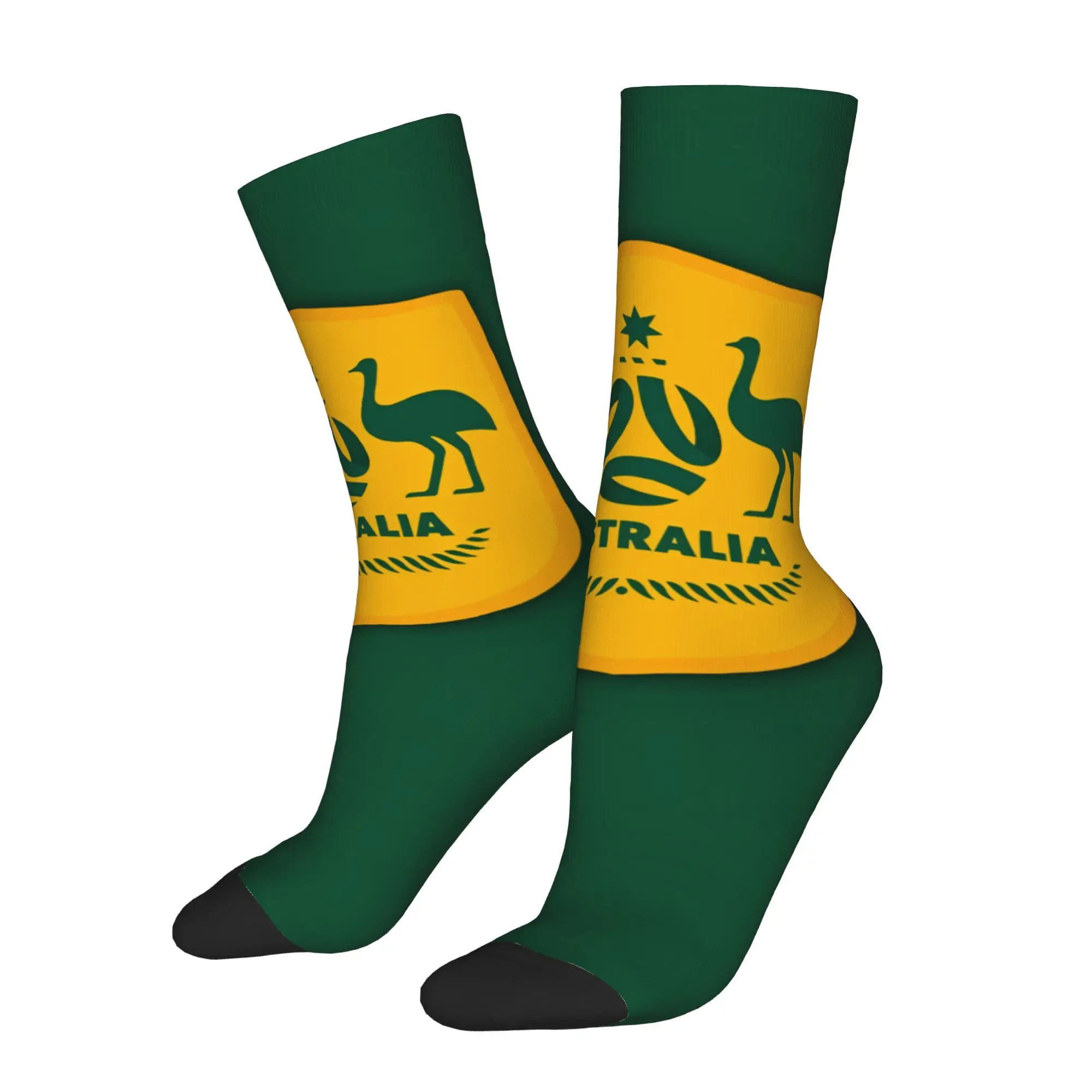 Happy Funny Australia Retro Harajuku  Hip Hop Novelty Pattern Crew Sock Match Day Essentials