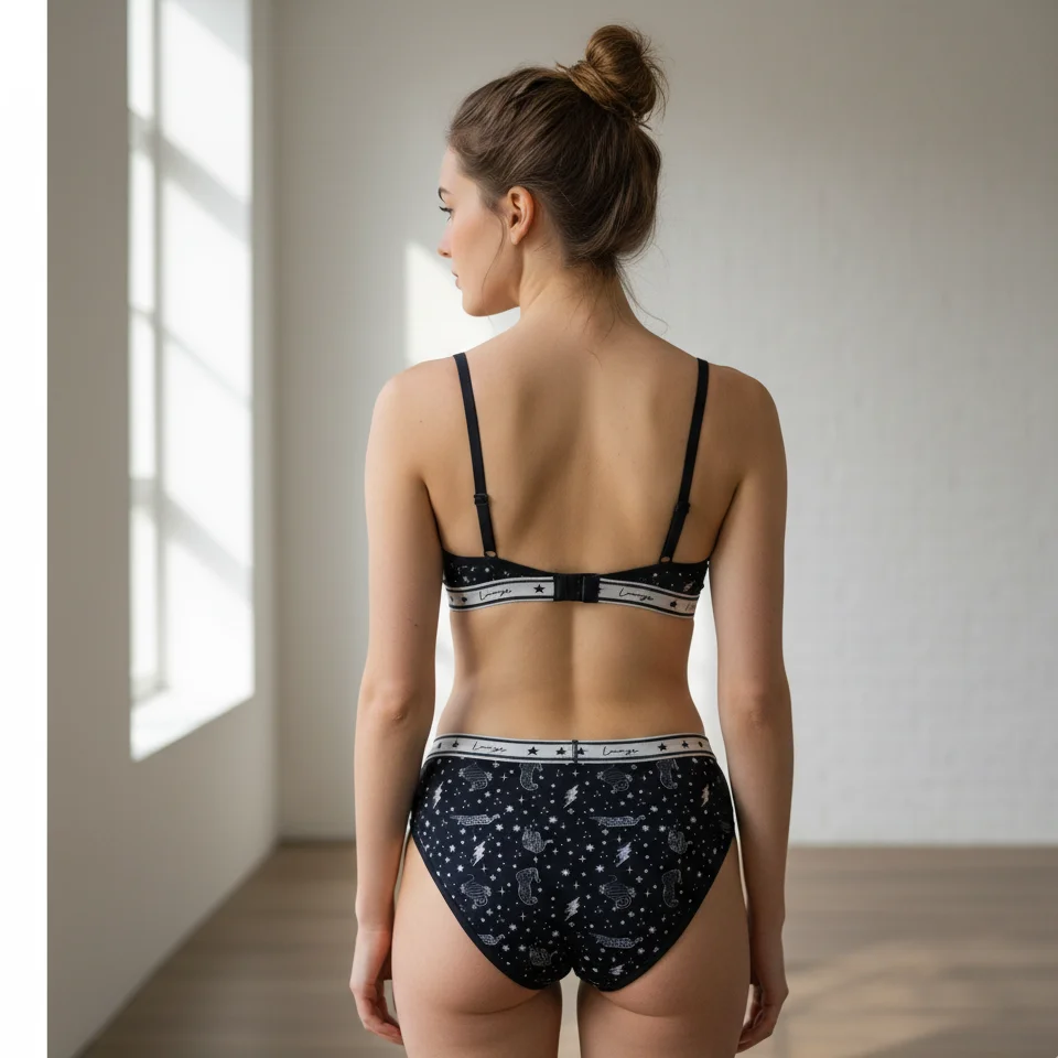 ชุดชั้นในเซ็กซี่สำหรับผู้หญิงและกางเกงชั้นในผู้หญิงแบบระบายอากาศพร้อมลายพิมพ์ ชุดชั้นในเซ็กซี่สำหรับผู้หญิง