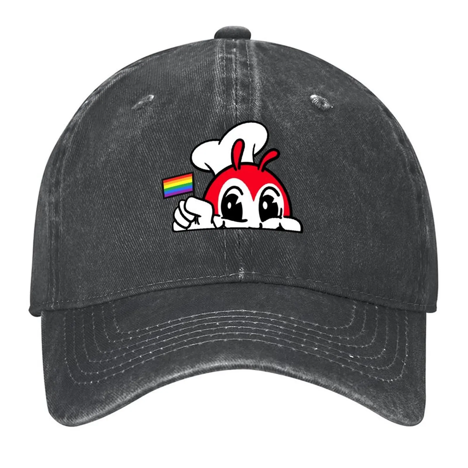 

JOLLIBEE PEEKING GAY PRIDE FLAG FILIPINO BACK PRINT Baseball Cap Ball Cap sun caps Hat Beach Men Luxury Brand Women's