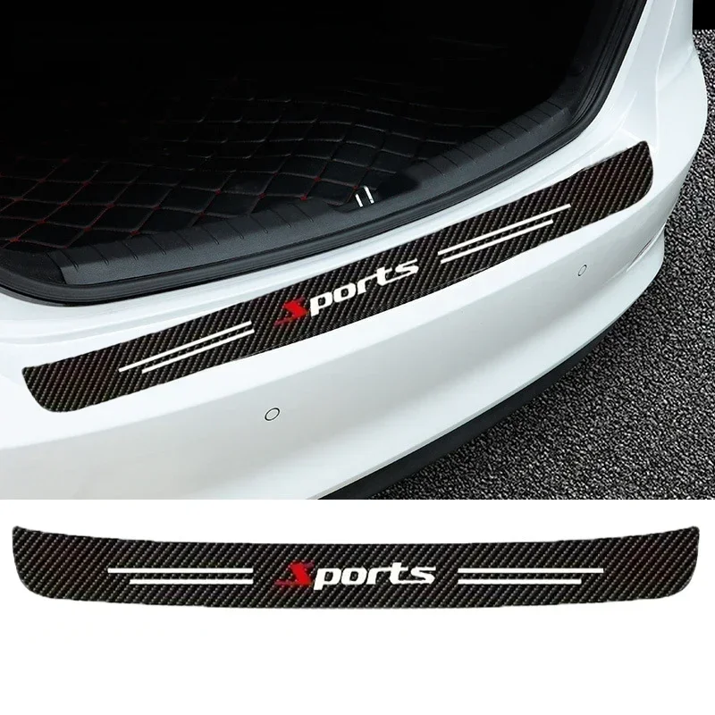 1Pc 90×8.8cm Carbon Fiber Trunk Sill Protector Anti‑Scratch Anti‑Collision Rear Boot Threshold Guard Exterior Part