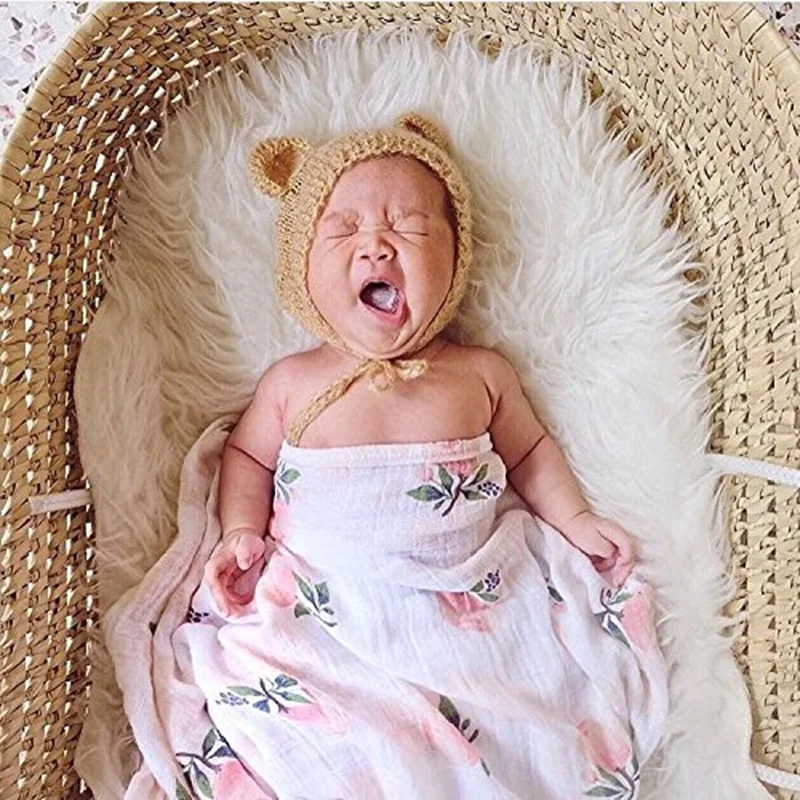Rosa 120x120cm 70% bambu 30% algodão bebê swaddles macio recém-nascido envoltório cobertores bebê musselina swaddle cobertor swaddle cobertor