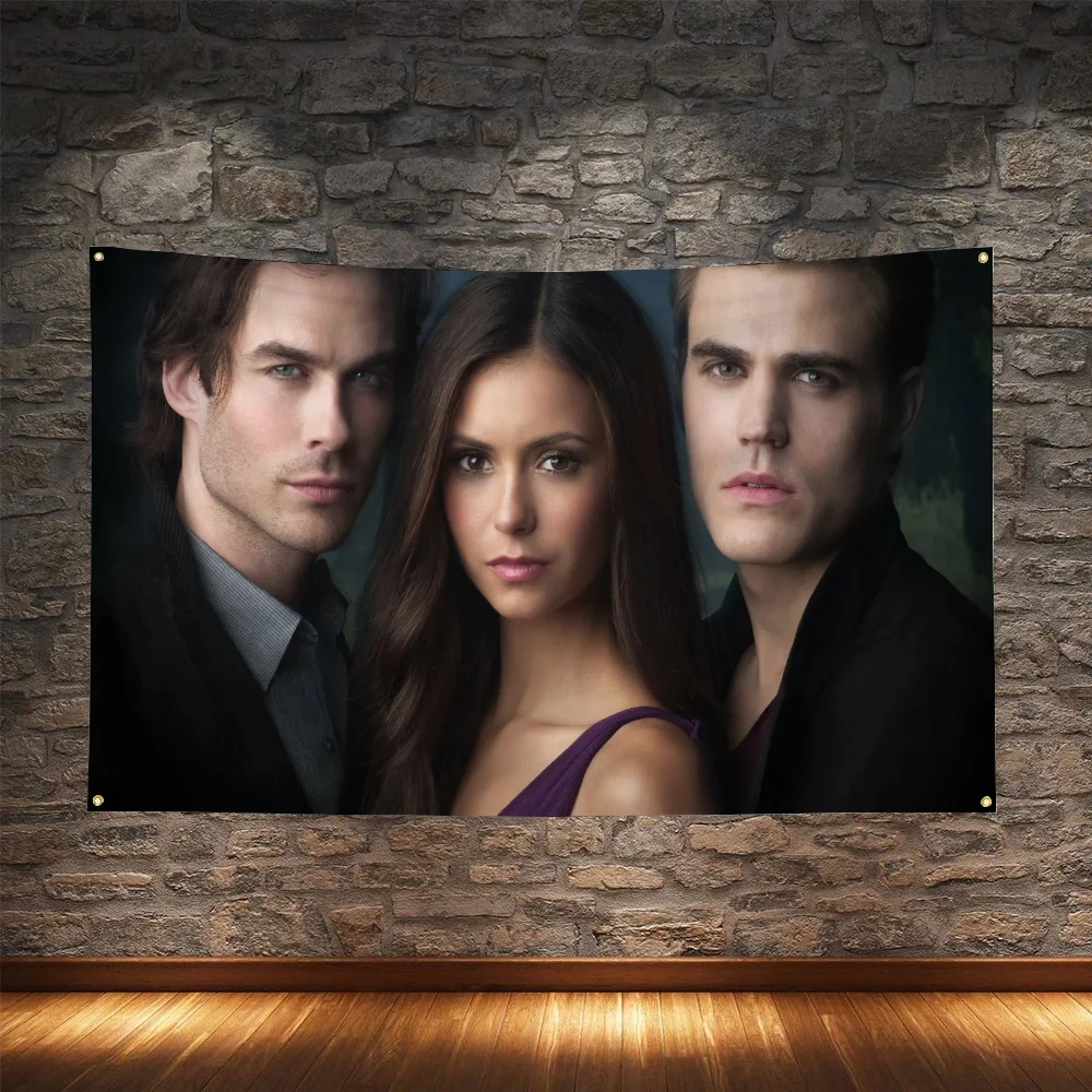 N-New The Vampire Diaries TV Advertising Flag to Hang Interior Decoration Outdoor Decorations World Flags and Banners Home Funny