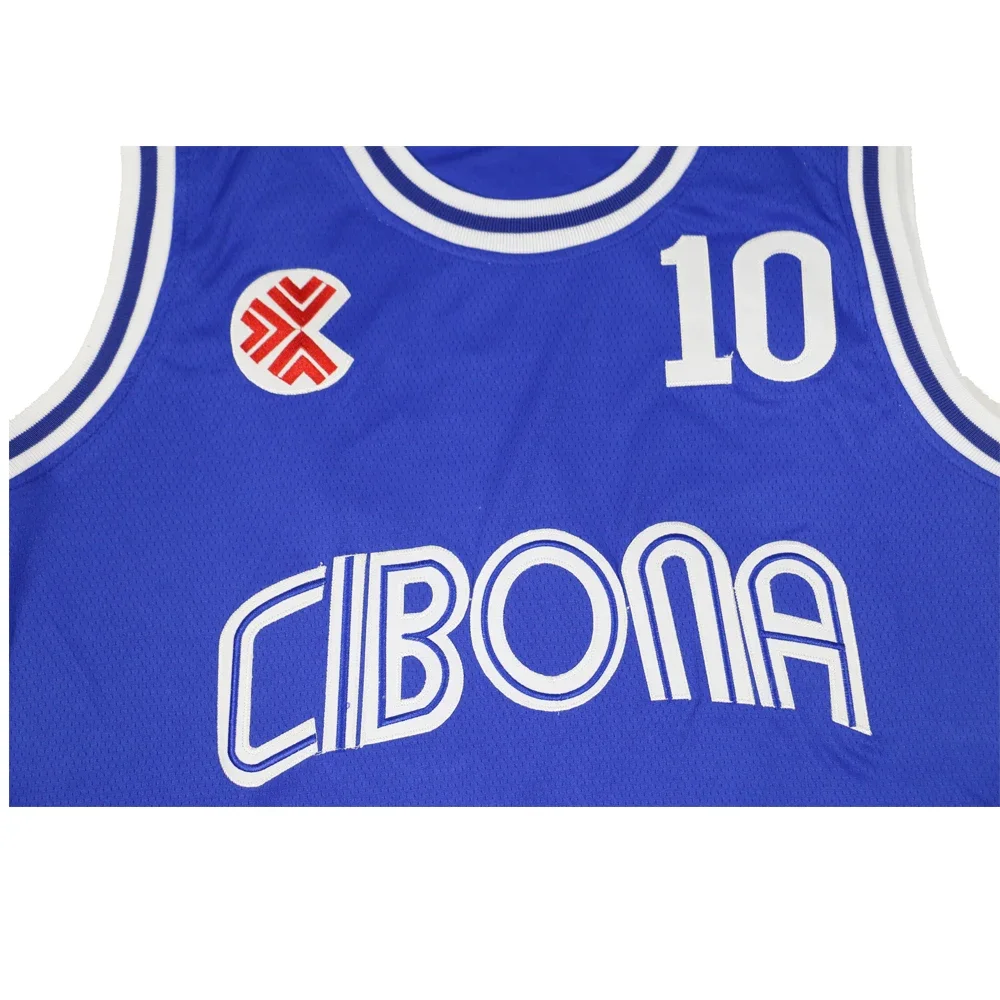 Sport Basketball jerseys CIBONA 10 PETROVIC Jersey Embroidery Sewing Outdoor Sportswear Hip-hop Culture Movie BULE