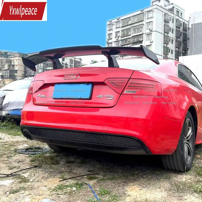 

For Audi A5 B8 B8.5 2008-2016 100% Real Carbon Fiber /ABS Glossy Black Rear Trunk Spoiler Lid Wing Body kit Car Accessories