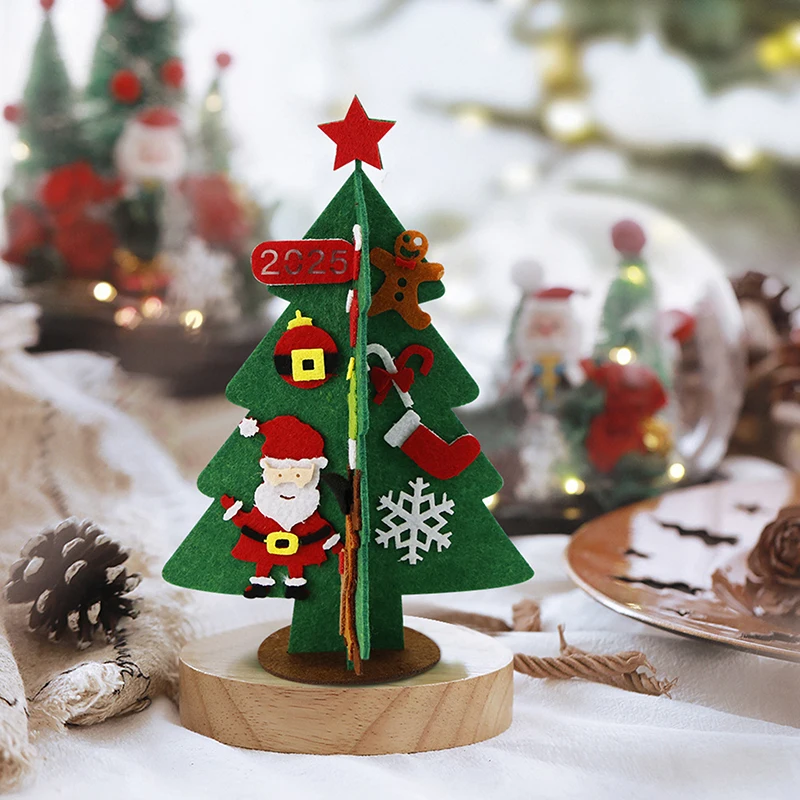 Diy kits de artesanato de árvore de natal para crianças decoração de natal brinquedos artesanais puzzle kit de artesanato crianças brinquedos presentes de natal