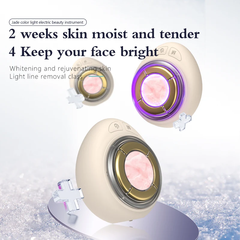 Skin Care Beauty Instrument Micro Current Vibration Light Emitting Diode Light Therapy Heated EMS Facial Massager