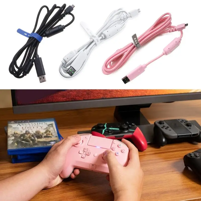 USB Cable Cord Wire Line Replacement for Wildcat / Raiju Gaming Controller Gamepad Black/White/Pink