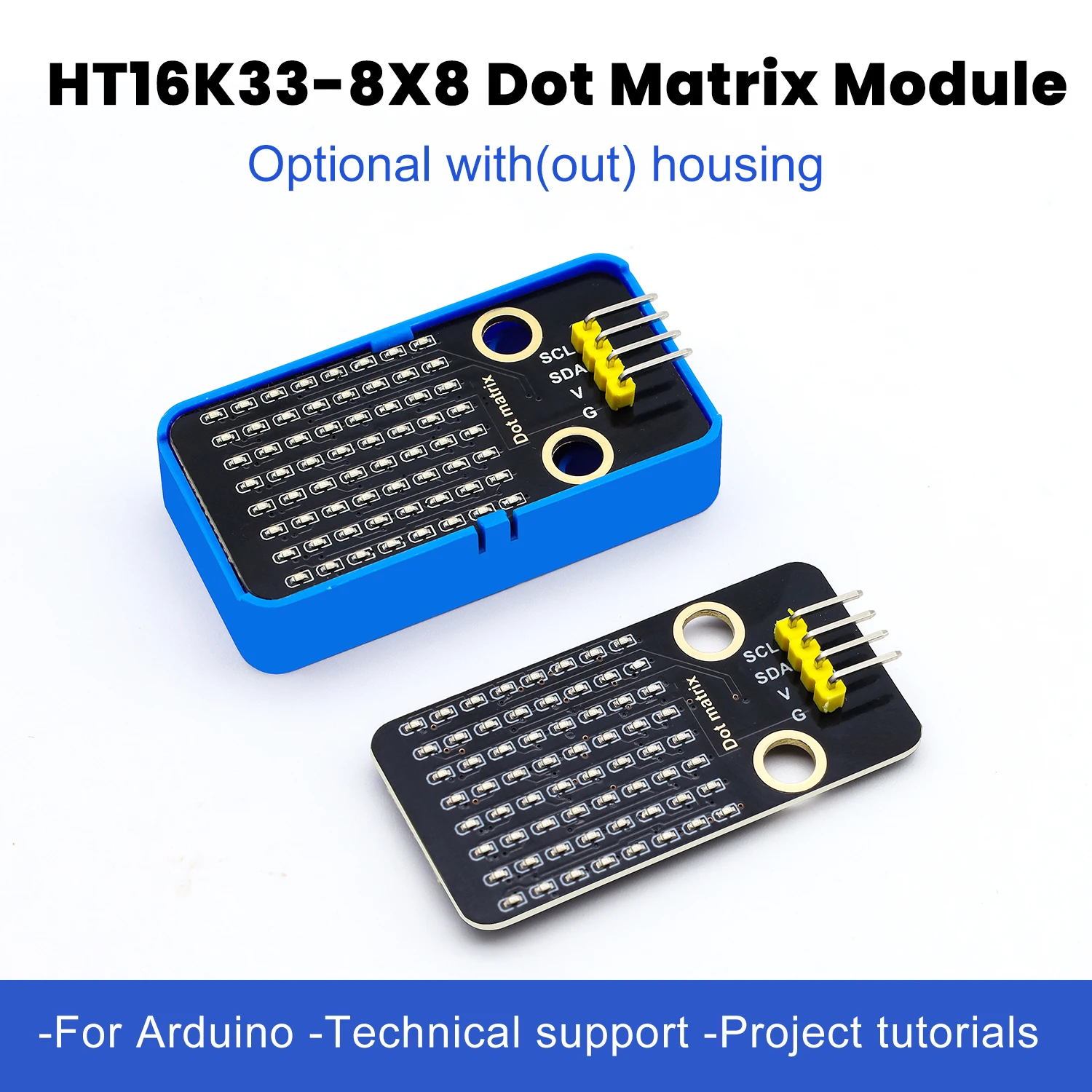 نموذج جديد HT16K33_8X8 وحدة مصفوفة نقطية لتقوم بها بنفسك بنة إلكترونية لبرمجة Arduino IDE المتوافقة مع كتل ليغو