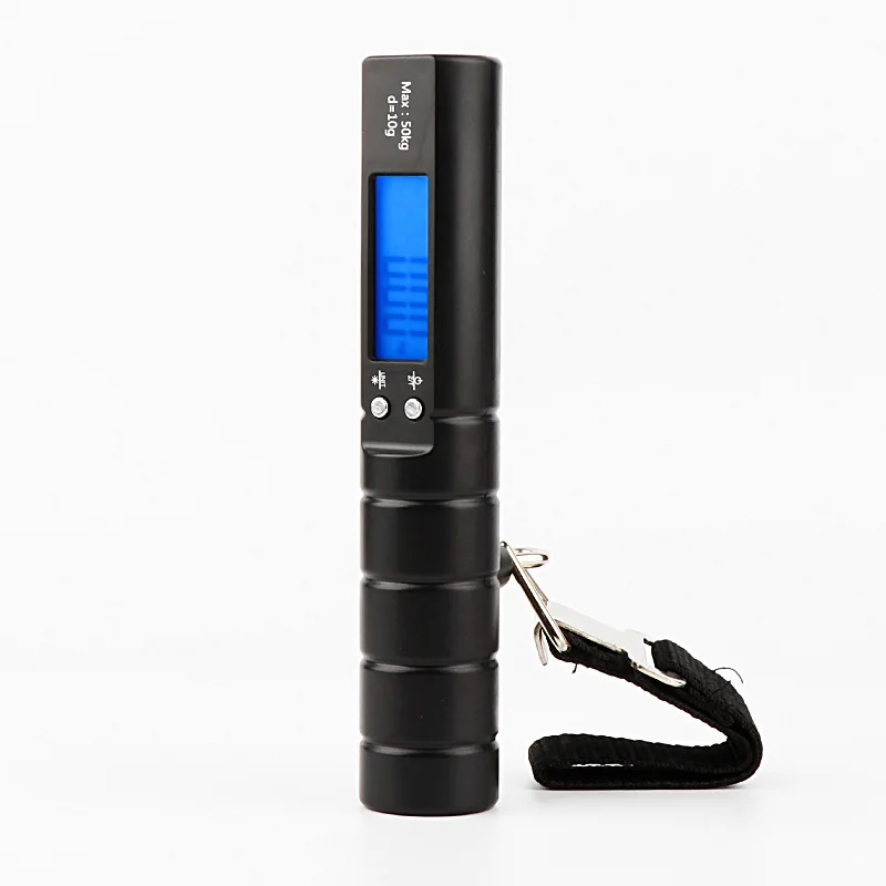 

With LCD Built-in Tape Measure Flashlight Function for Luggage Fishing 50kg Portable Digital Hanging Scale