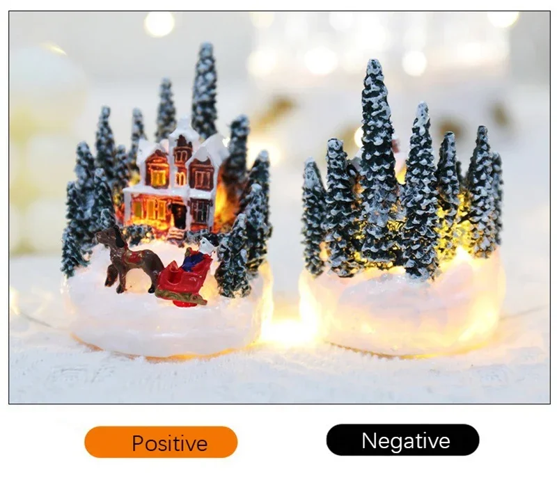 Christmas Decorations LED Night Lights Luminous Landscape House Children's Gift Christmas New Year Ornaments Festival Lighting
