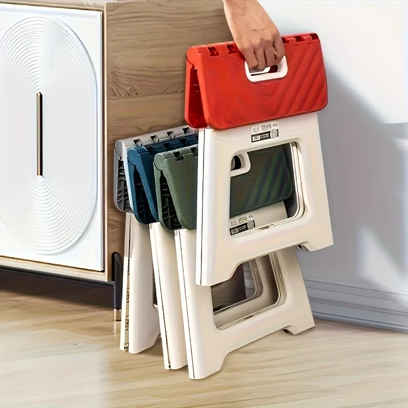 Folding Step Stool 1 Pack 310 Lbs Capacity Sturdy Lightweight ABS Plastic Step Stool with Non Slip Surface image 2