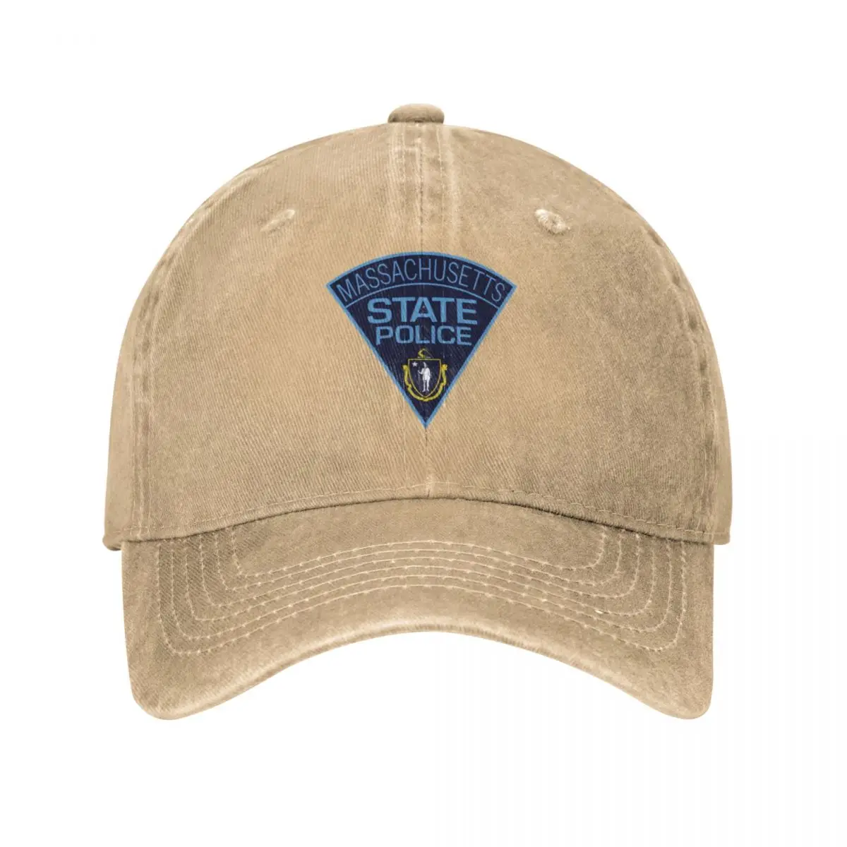 MASSACHUSETTS STATE POLICE PATCH MSP Czapki baseballowe Washed Denim Hats Outdoor Regulowana Casquette Streetwear Baseball Cowboy Hat