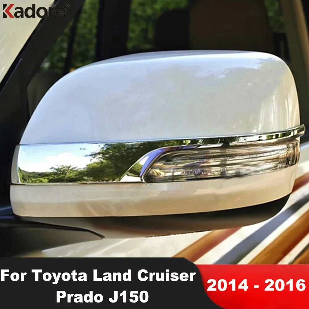 

For Toyota Land Cruiser Prado J150 2014 2015 2016 Chrome Rearview Mirror Cover Trim Molding Garnish Strips Car Accessories